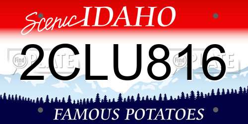 2CLU816 Idaho License Plate