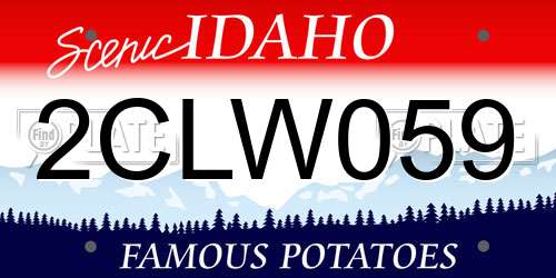 2CLW059 Idaho License Plate