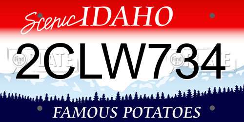 2CLW734 Idaho License Plate