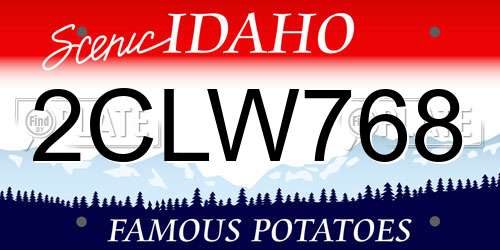 2CLW768 Idaho License Plate