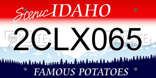 2CLX065 Idaho License Plate