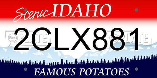 2CLX881 Idaho License Plate