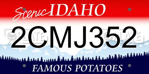2CMJ352 Idaho License Plate
