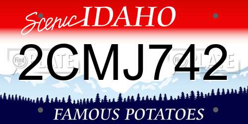 2CMJ742 Idaho License Plate
