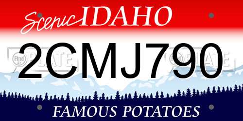 2CMJ790 Idaho License Plate