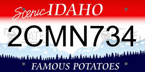 2CMN734 Idaho License Plate