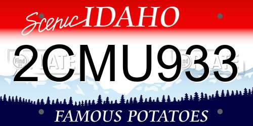 2CMU933 Idaho License Plate