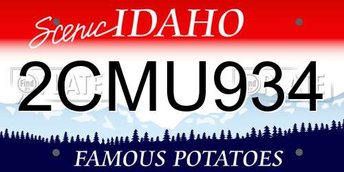2CMU934 Idaho License Plate