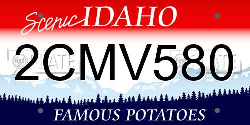 2CMV580 Idaho License Plate