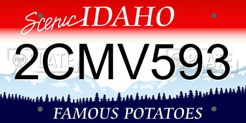 2CMV593 Idaho License Plate