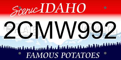 2CMW992 Idaho License Plate