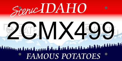 2CMX499 Idaho License Plate