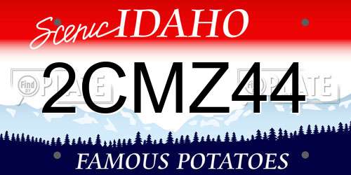 2CMZ44 Idaho License Plate