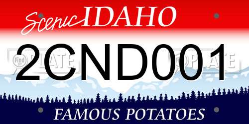 2CND001 Idaho License Plate
