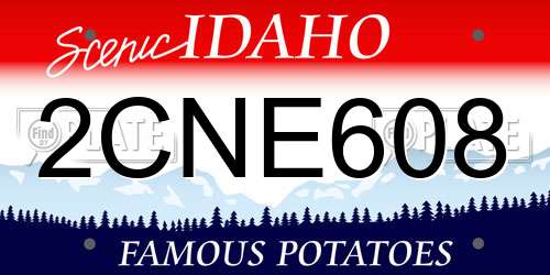 2CNE608 Idaho License Plate