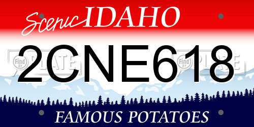 2CNE618 Idaho License Plate