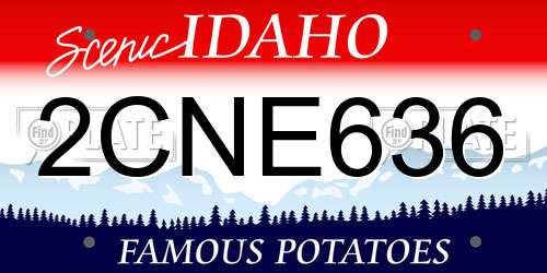 2CNE636 Idaho License Plate