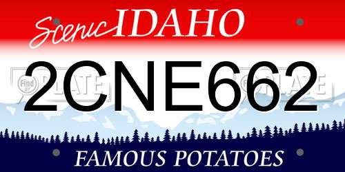 2CNE662 Idaho License Plate