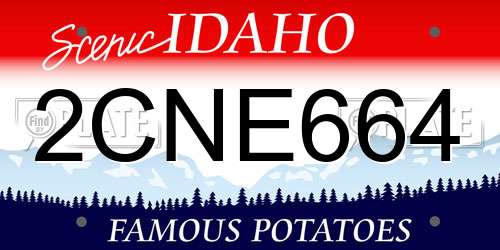 2CNE664 Idaho License Plate