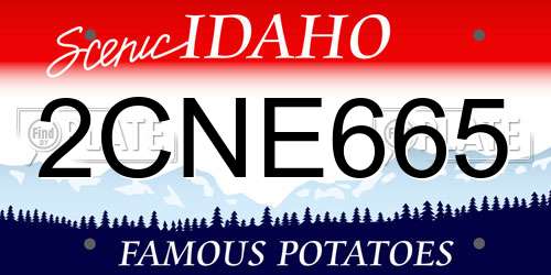 2CNE665 Idaho License Plate