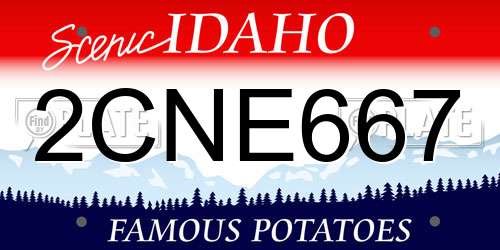 2CNE667 Idaho License Plate