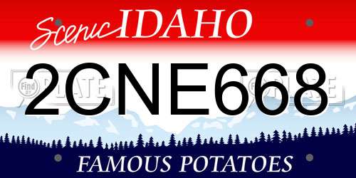 2CNE668 Idaho License Plate