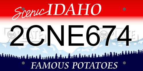 2CNE674 Idaho License Plate