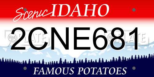 2CNE681 Idaho License Plate