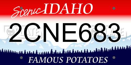 2CNE683 Idaho License Plate