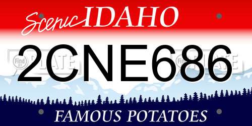 2CNE686 Idaho License Plate