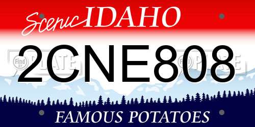 2CNE808 Idaho License Plate