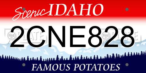 2CNE828 Idaho License Plate