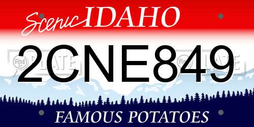 2CNE849 Idaho License Plate