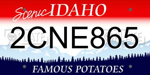 2CNE865 Idaho License Plate