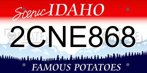 2CNE868 Idaho License Plate