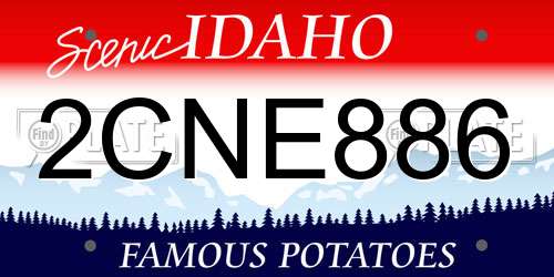 2CNE886 Idaho License Plate