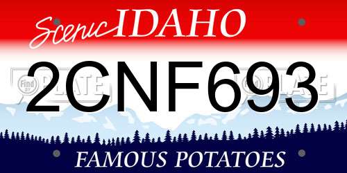 2CNF693 Idaho License Plate