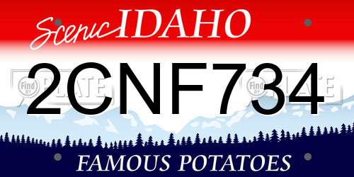 2CNF734 Idaho License Plate