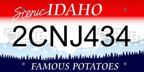 2CNJ434 Idaho License Plate