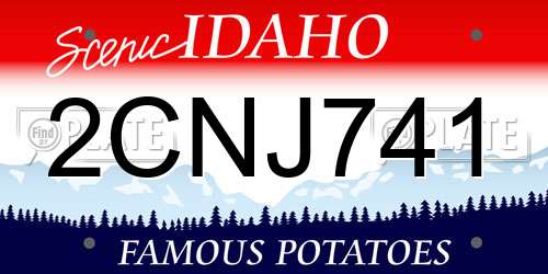2CNJ741 Idaho License Plate