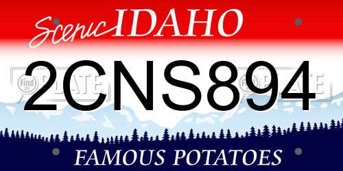 2CNS894 Idaho License Plate