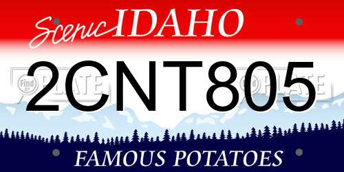2CNT805 Idaho License Plate