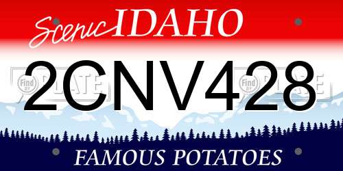 2CNV428 Idaho License Plate