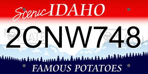 2CNW748 Idaho License Plate