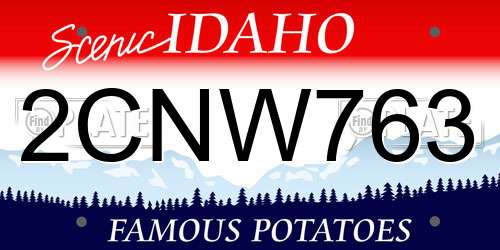 2CNW763 Idaho License Plate