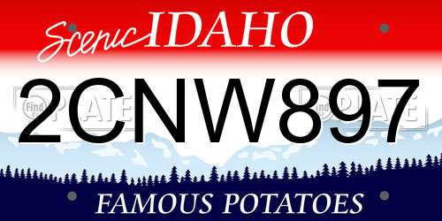 2CNW897 Idaho License Plate