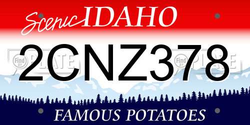 2CNZ378 Idaho License Plate