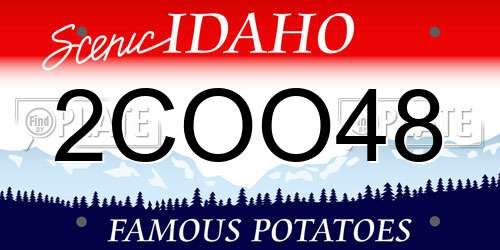 2COO48 Idaho License Plate