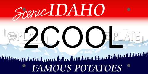 2COOL Idaho License Plate