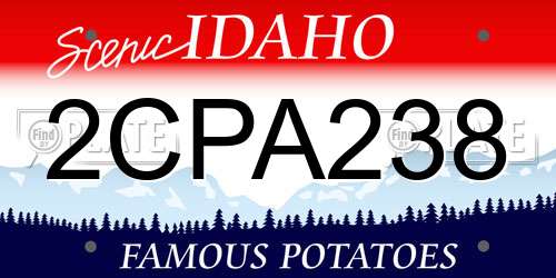 2CPA238 Idaho License Plate